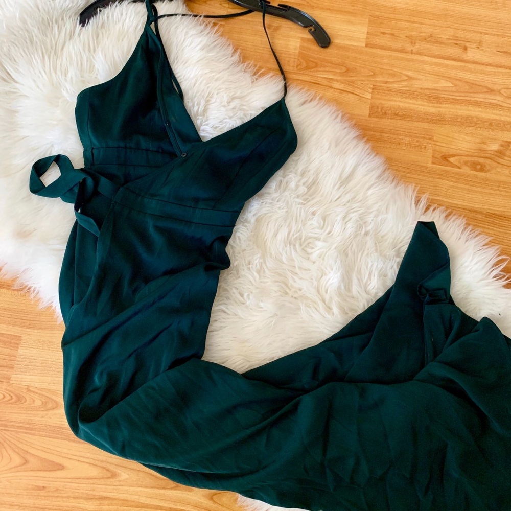 Green floor length dress